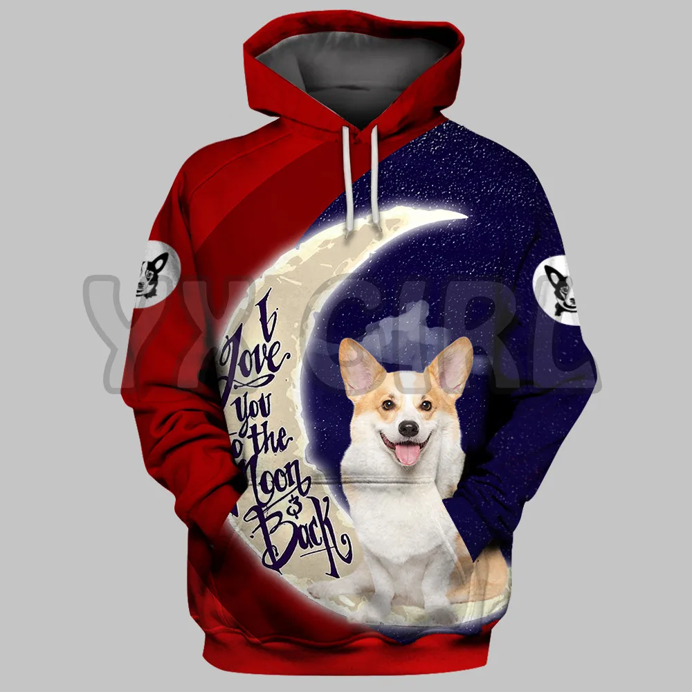 I Love You The Loon Black Moon German Shepherd  3D Printed Hoodies  Unisex Pullovers Funny Dog Hoodie Casual Street Tracksuit