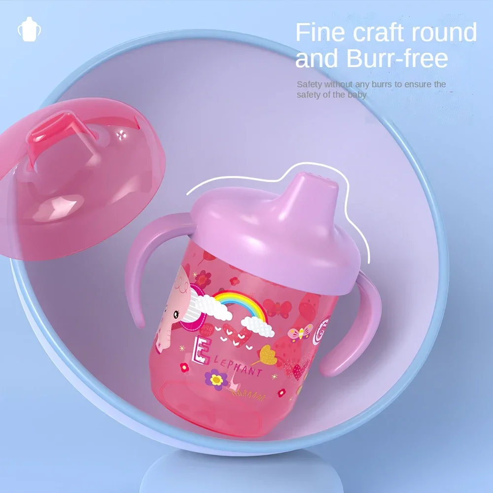 Baby Learning Drinking Cup Double Handle Flip Lid BPA Free Leakproof Infants Water Cups Bottle Duckbill Cup Lid Drinking Cup Drinking Water Bottle