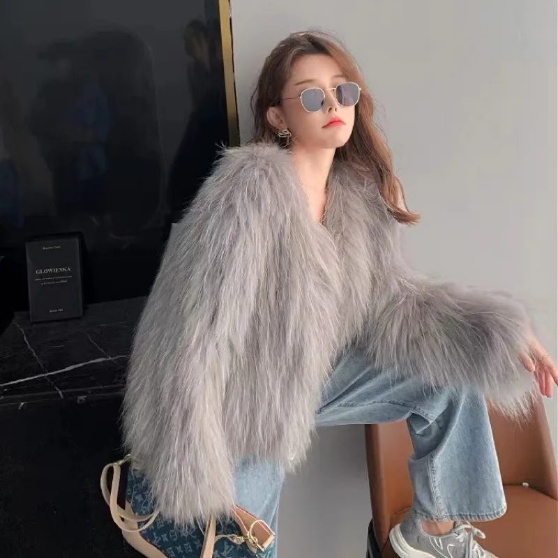 2023 New Faux Fur Coat for Women In Winter with Thickening To Keep Warm Fashionable Reduced Age Slim High End Versatile Outwear