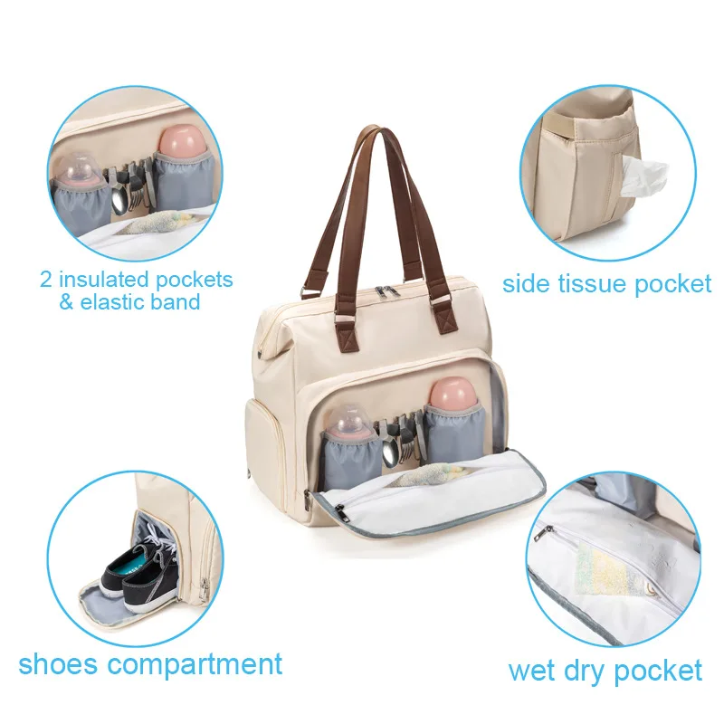 Mummy Bag New Large Capacity Multi-function Three-way Diagonal Span Insulation Maternity Package Three-piece Mummy Backpack