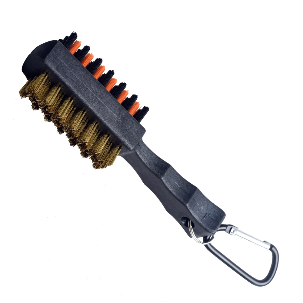 Golf Club Brush Groove Cleaner Dual Sided Tools Portable Metal Lightweight Nylon Accessories golf club cleaner