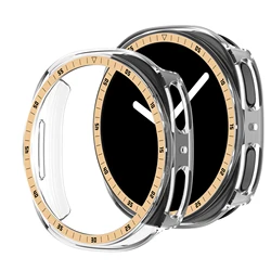 Bezel Ring+Cover Hard PC Protective Bumper - Galaxy watch 8 40mm (Clear - Gold)