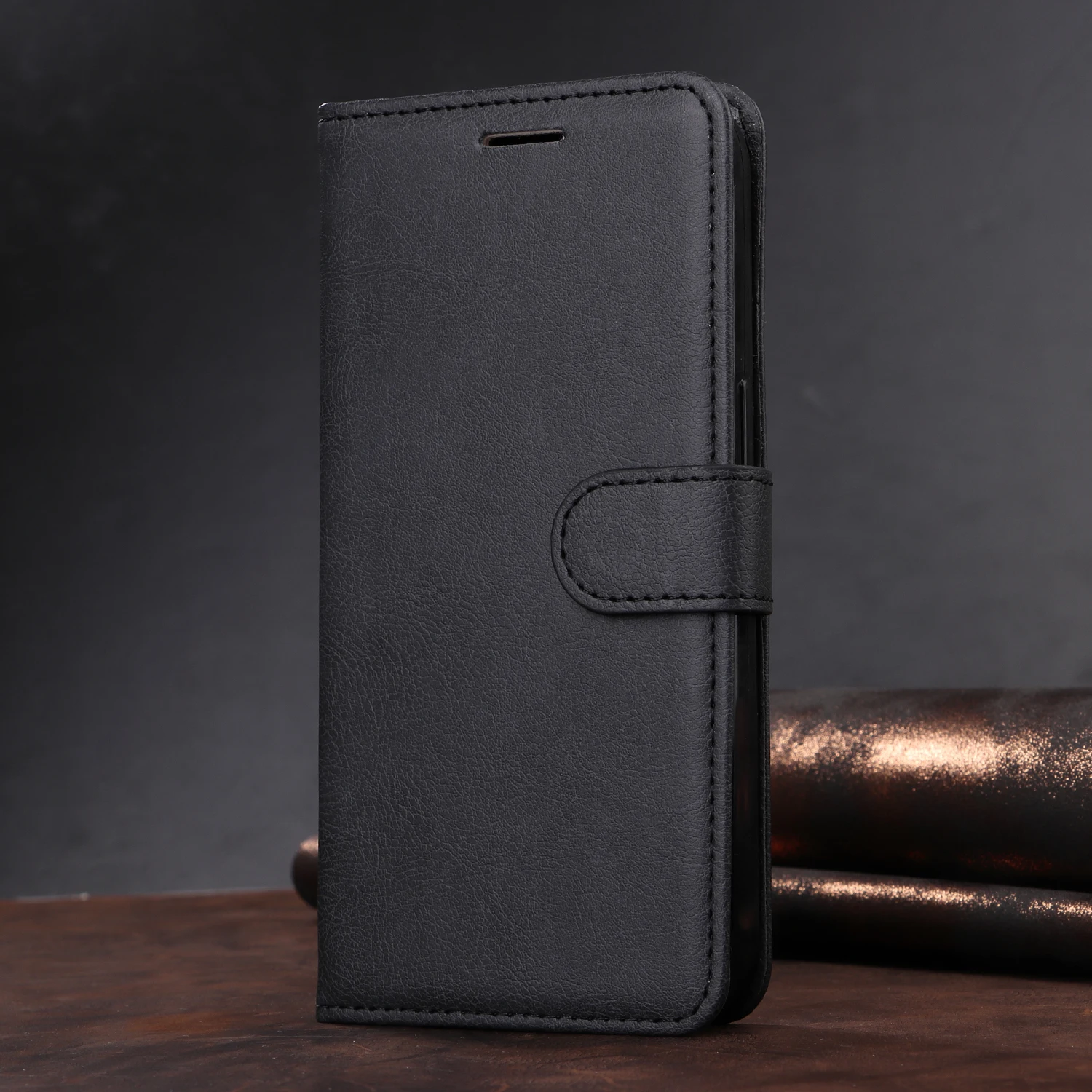 Deluxe Leather Wallet Flip Cover Case - PU Material