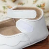 KIDSUN Baby Girls Shoes Newborn First Walkers Rubber Sole Anti-slip Toddler Princess Shoes Party Wedding Baby Girl Crib Shoes 3