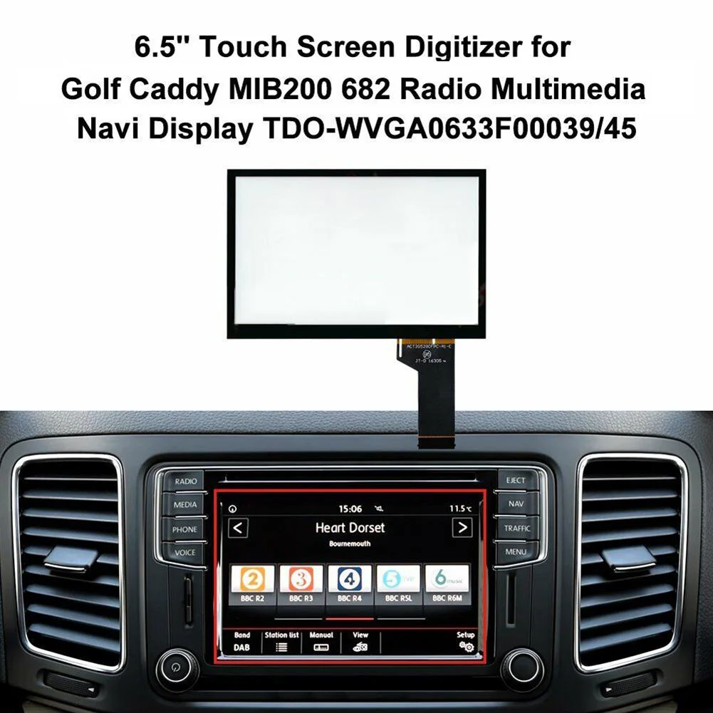 

6.5 Inch Touch Screen Glass Digitizer For Magotan B7 For Golf For Skoda MIB2 MIB STD2 Radio Multimedia Navi 5C0035684 5C0035680