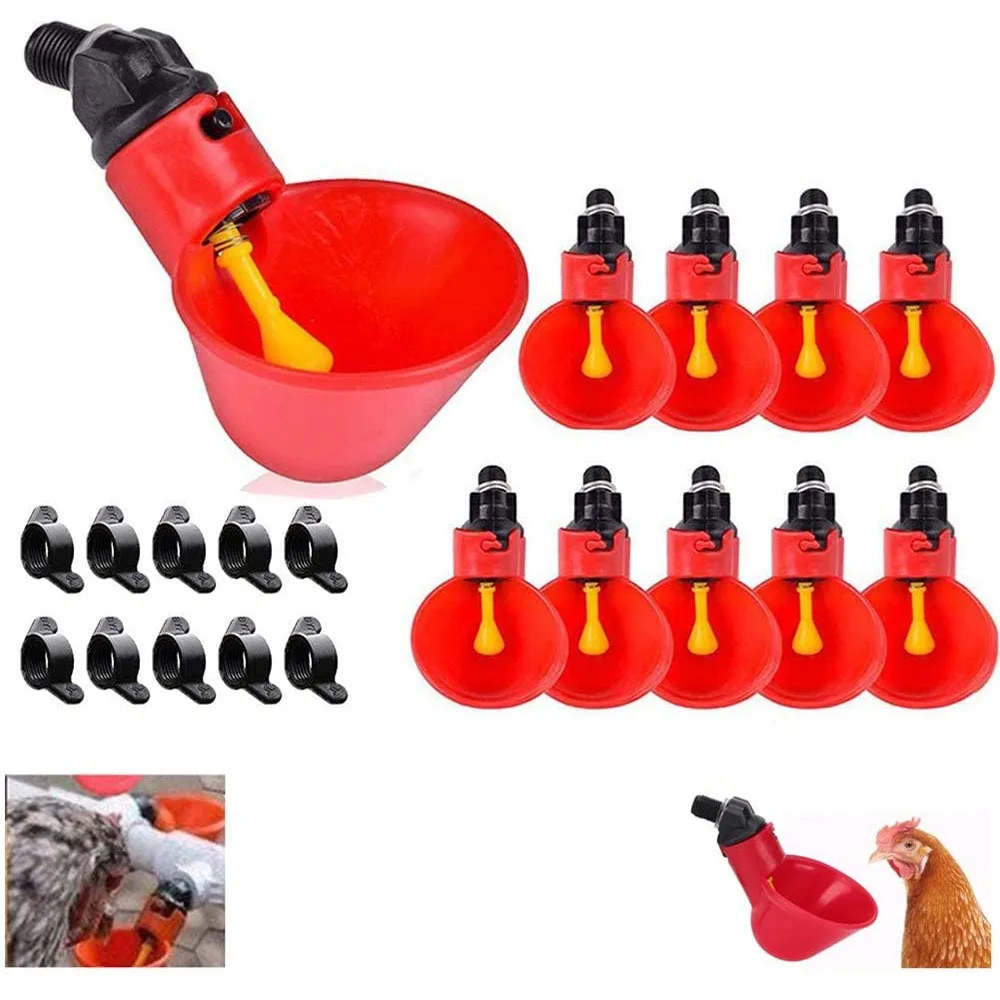 

Chicken Drinking Cup Automatic Drinker Chicken Feeder Plastic Poultry Waterer Drinking Water Feeder for Chicks Duck Goose Quail