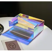 Simple And Creative Acrylic Colorful Tissue Box Office Household Tea Table Light And Luxury Paper Extraction Transparent Storage 1