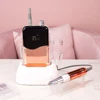 Metallic Gold Color 35000 RPM Electric Nail Drill Electric Nail File Machine Nail Drill Bits Cordless Polisher with Desktop Base 4