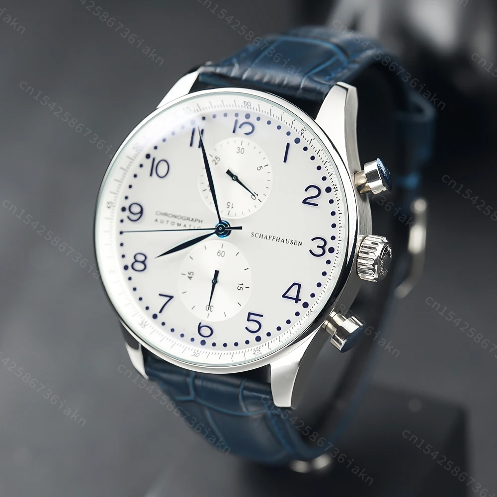 2022 Fashion New Men's Automatic Watch 44mm Sapphire Crystal Glass Stainless Steel Leather Strap Sports Leisure Waterproof