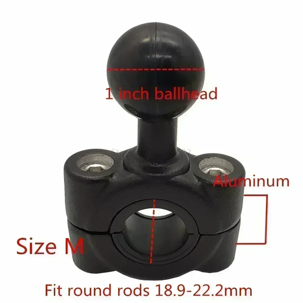 Universal Motorcycle Mount with Ball Head and 10mm Base Hole, Black