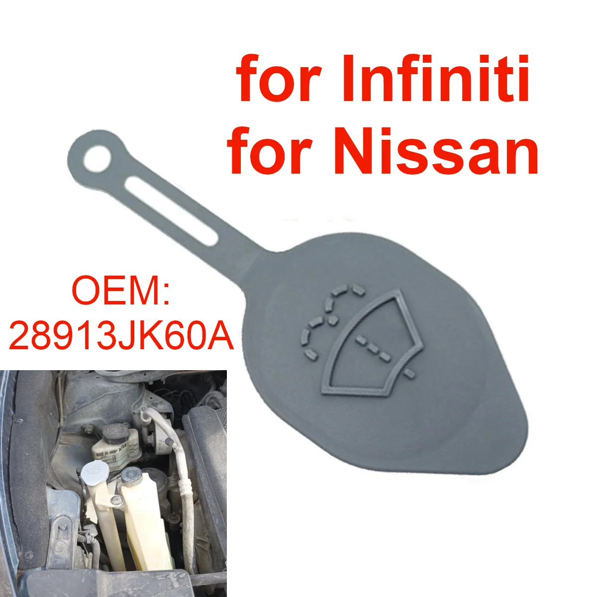 ゲリラ 28913-JK60A Car Windshield Wiper Washer Fluid Reservoir Tank