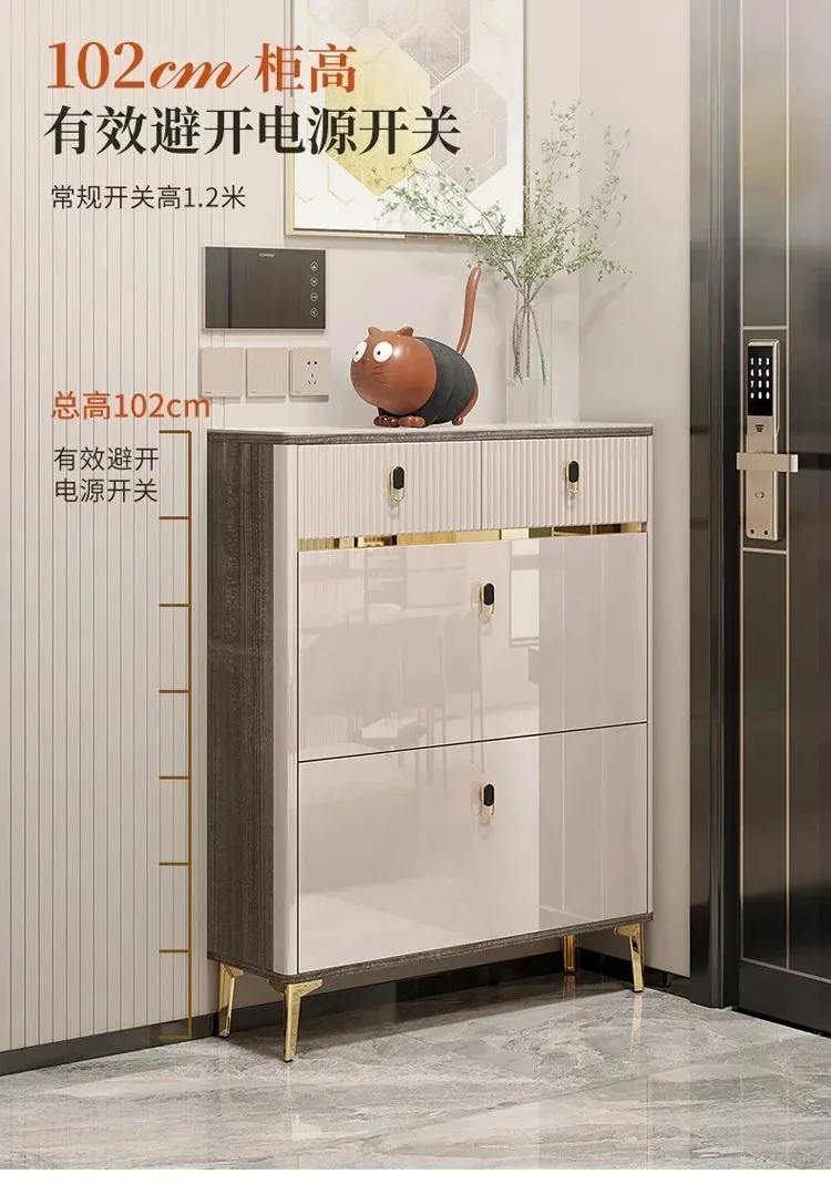 Beutiful Waterproof Shoe Cabinet Stool Design Hotel Organizer Shoe Rack Narrow Space Saving Armoire Chaussures Home Furniture