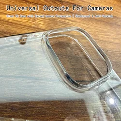 Sleek Clear Shockproof Phone Hard Case with Raised Camera Guard - iPhone 15 (Universal Cutouts)