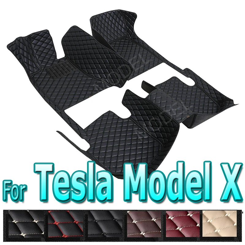 

Car Floor Mats For Tesla Model X 2016~2022 6 seat Second Row No Handrails Anti-dirt pad Interior Parts floor Pad Car Accessories
