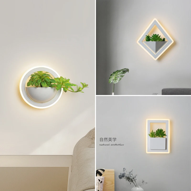 New Trend modern Plant wall lamp for bedside bedroom living room Children's nursery balcony Decor art led sconces lighting