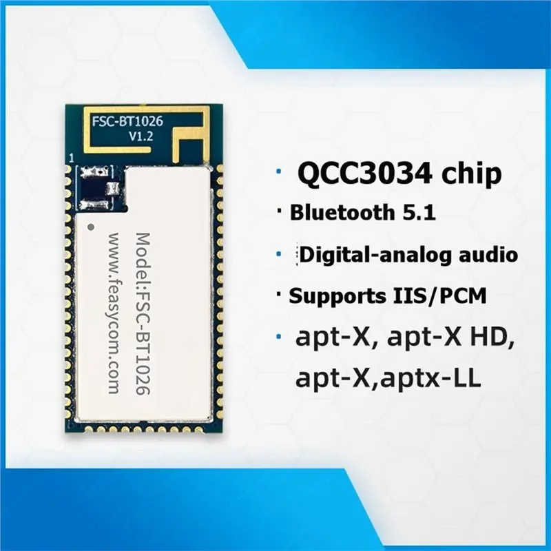 TA-FSC-BT1026D 고성능 BT5.1 수신기 블루투스 오디오 모듈 듀얼 모드 BR/EDR BLE Cvc SBC AAC Aptx Soc