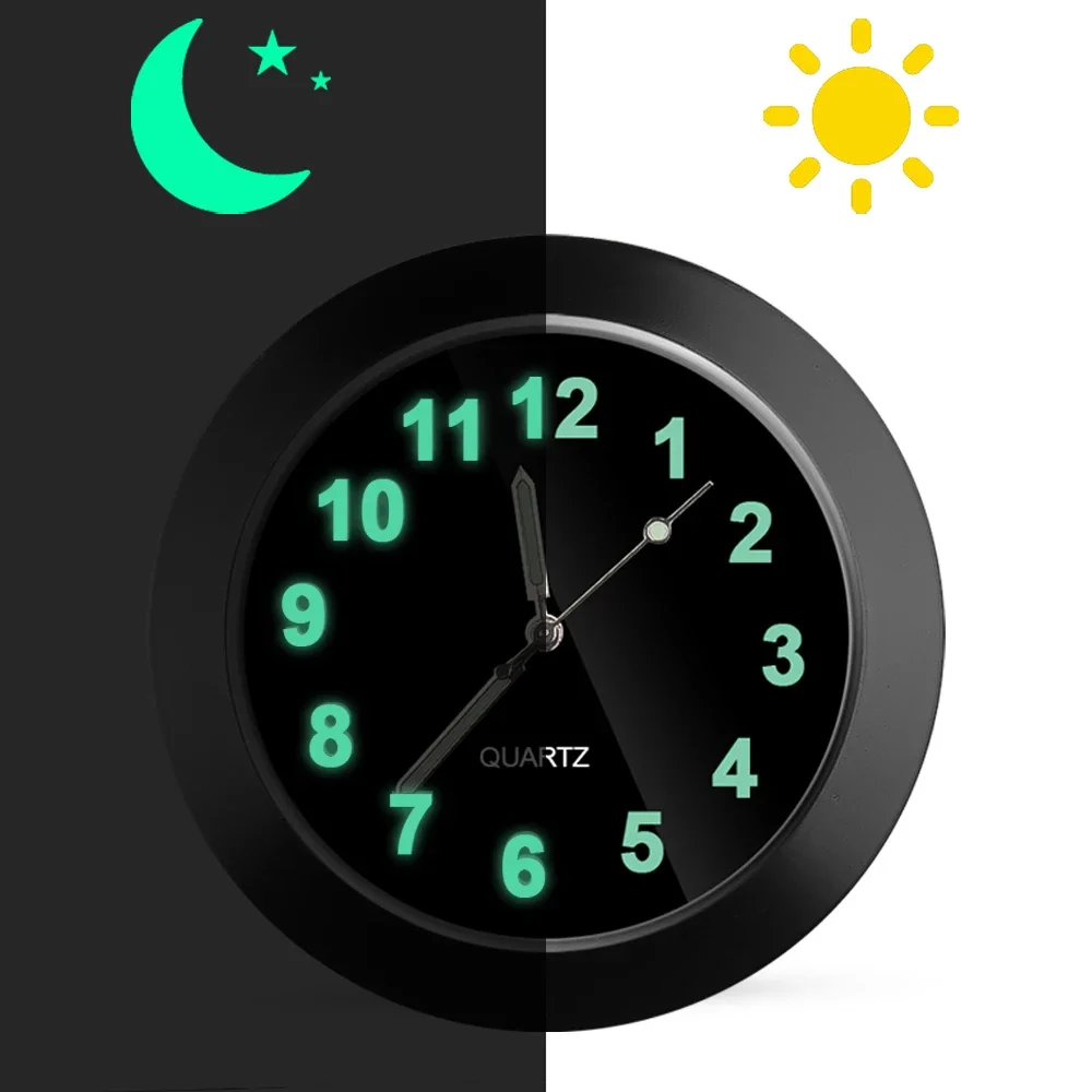 Mini Luminous Clock Car Stick-On