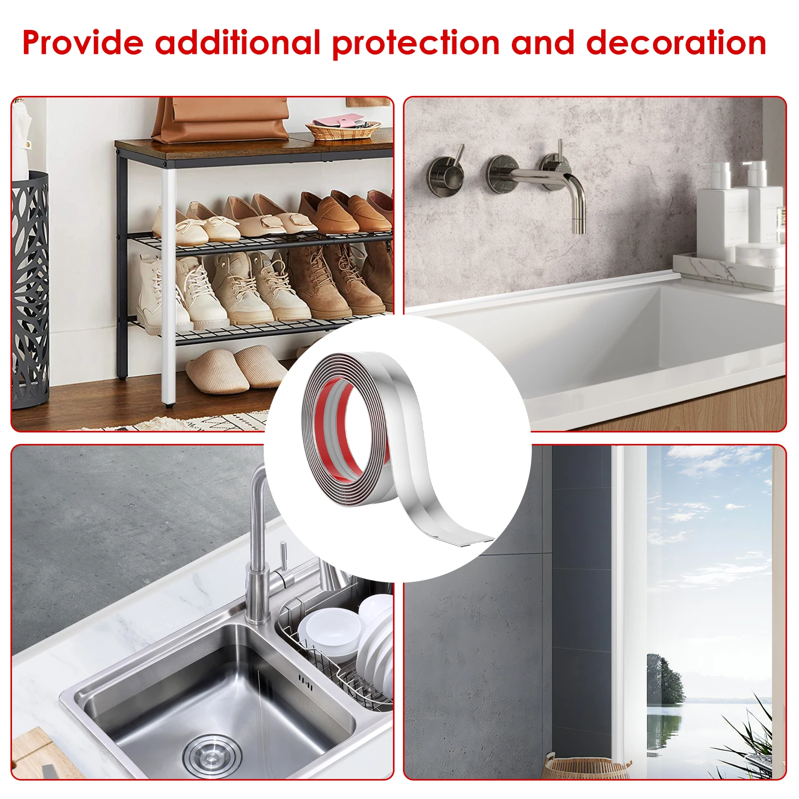 Wall Corner Protector 9.84ft Peel and Stick Wall Molding Trim Self Adhesive Corner Guard Flexible PVC Molding Trim