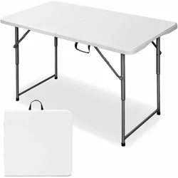 DD 4ft Portable Plastic Folding Tables for Indoor Outdoor, White 48