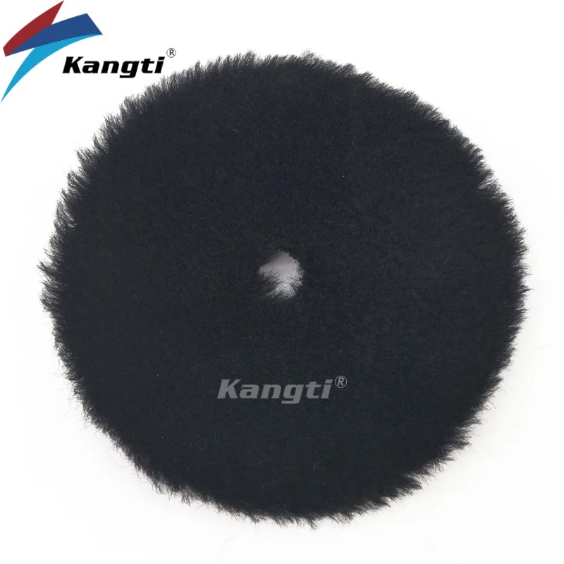 Kangti3 인치 (80mm)5 인치 (125mm) 6 인치 (150mm) 블랙 모직 연마 패드, 자동차 페인트 연마 버핑 모직 패드, 왁싱 버퍼 폴리셔 사용