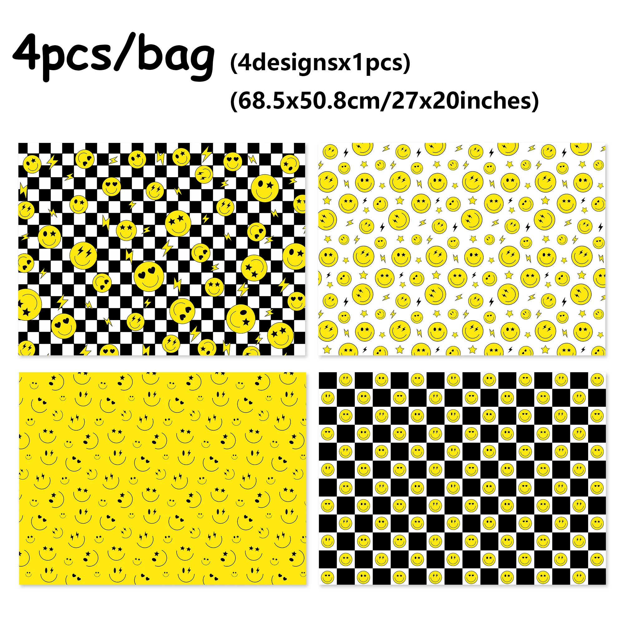 4/12 Stück lächelndes Gesicht Blitzgitter Geschenkpapier Geburtstagsdekoration, Geschenkverpackungspapier für Babyparty-Partyzubehör – Detail 4