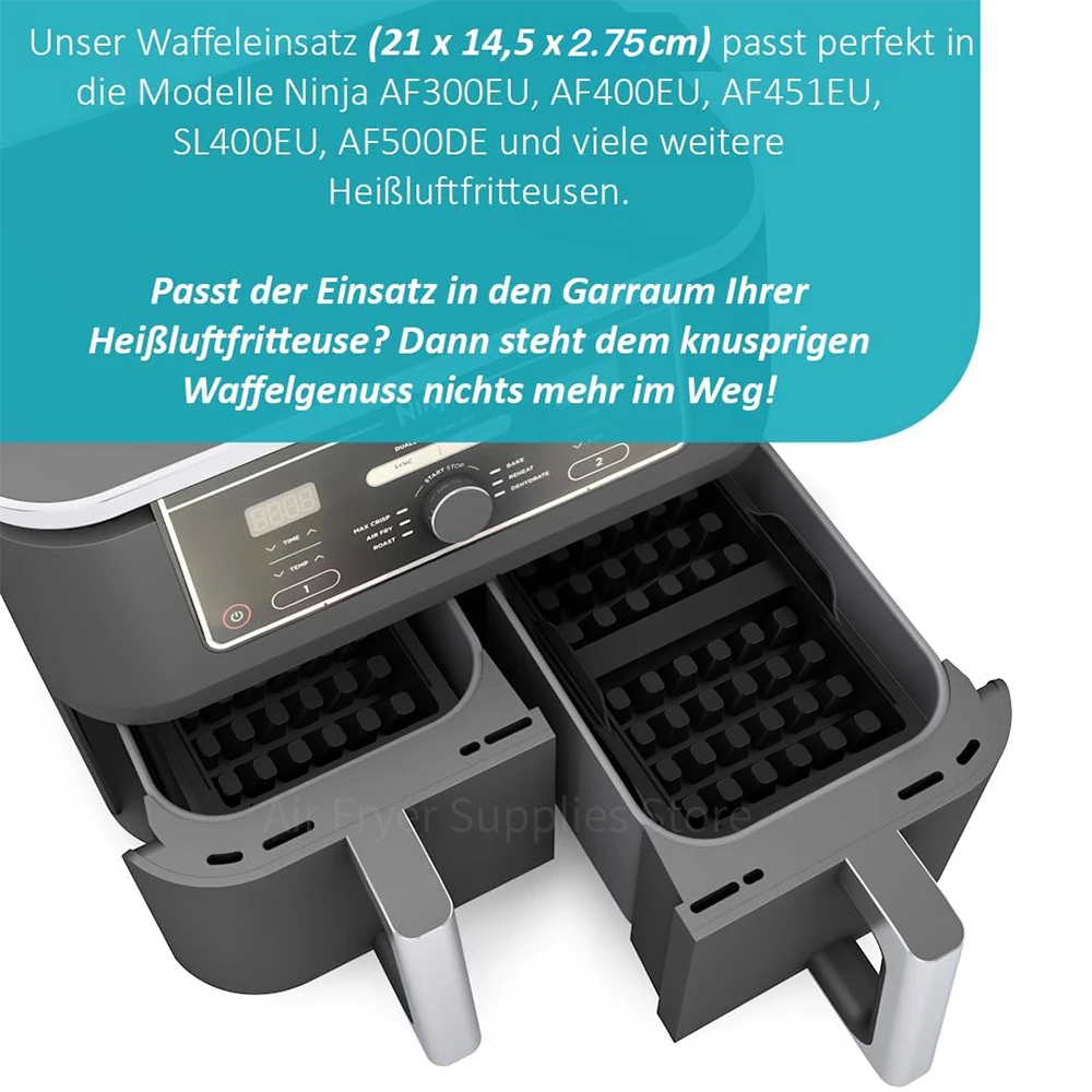 2 Pièces Moule Gaufre Air Fryer Pour Ninja AF400EU AF451EU AF500EU SL400EU, Dual Basket Moule