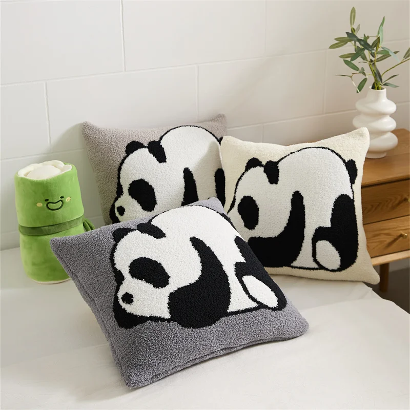 

Suede Cartoon Panda Cute Pillowcase Cushion Cover 45*45 Dakimakura Decorative Pillows For Sofa