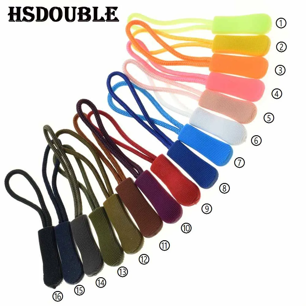 5pcs/pack Mix Color Cord Zipper Pull Strap Lariat Black For Apparel Accessories C0098(MIX)