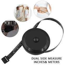 1.5m/60inch Black / White Tape Measures Dual Sided Retractable Tools Automatic ABS Flexible Mini Sewing Button Measuring Tape