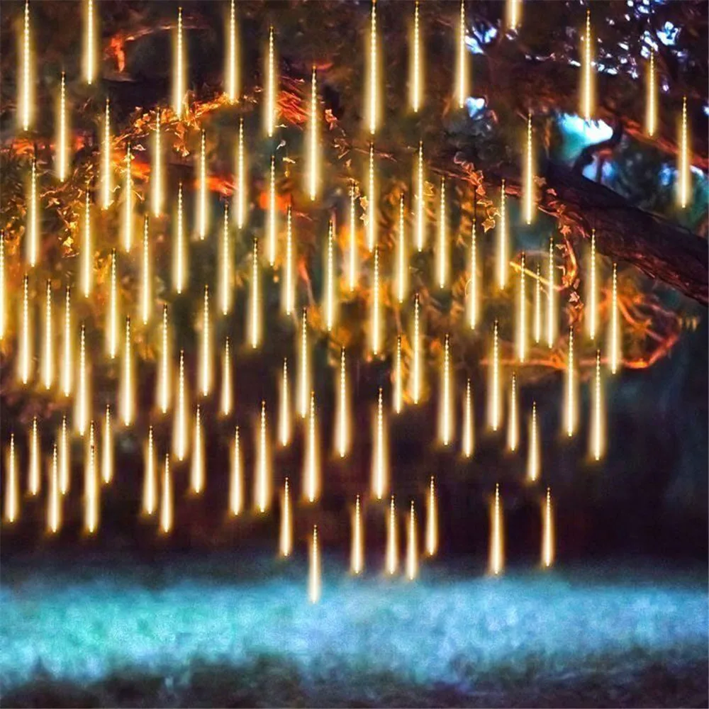 Description Picture 4 of item32/24/16/8 Tube Fairy Lights Garden Decoration Garland Lighting String Christmas LED Meteor Shower Light US/EU Plug Street Light