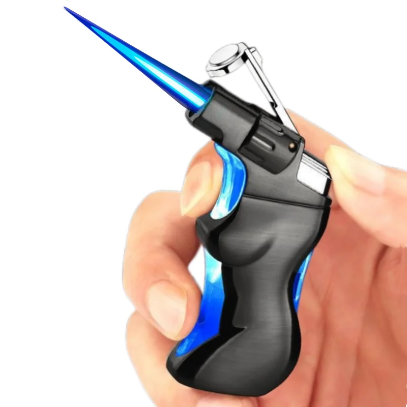 Cigar Spray Gun Lighter Metal Electronic Straight Punsh High Temperature Ignition Gun BBQ Kitchen Gadget Jewelry Welding Lighter