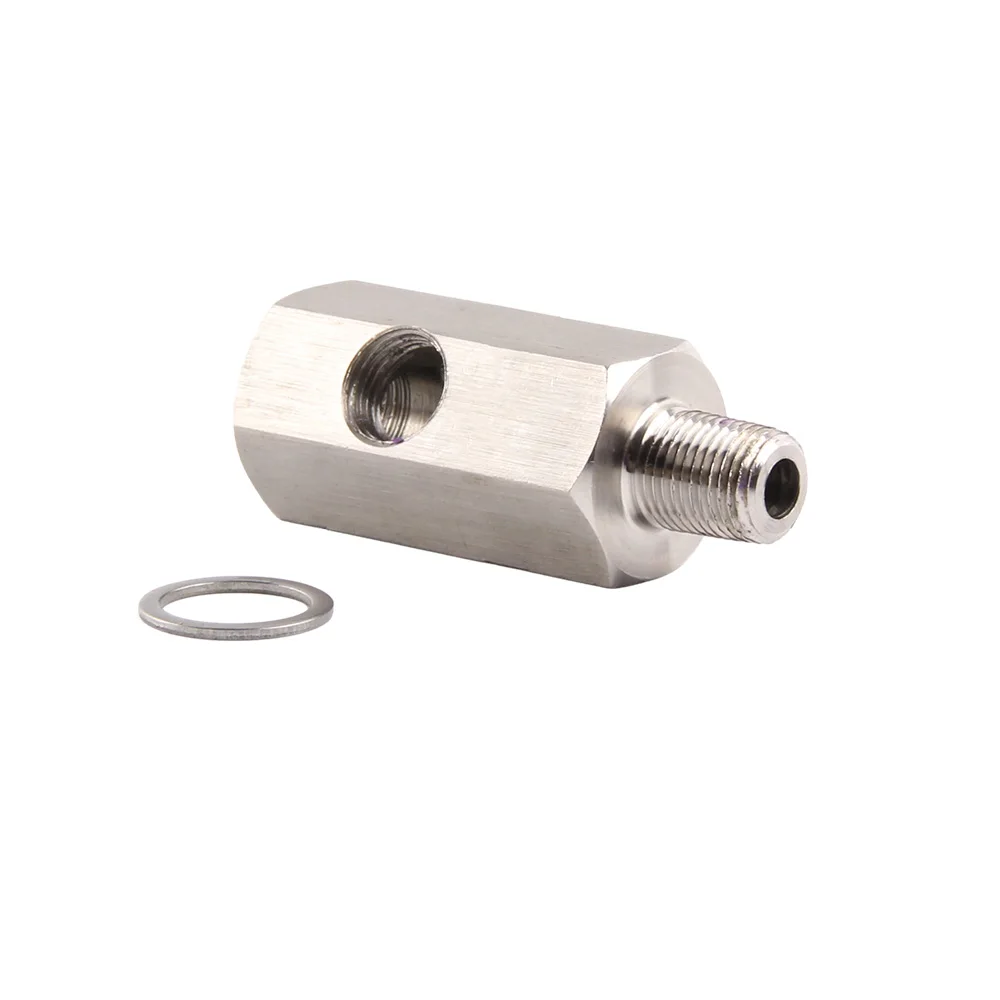 Raccordo A T In Acciaio Inox 304 Per Sensori Olio – Filettatura 1/8 NPT, Per Manometro E Linea Turbo - 3