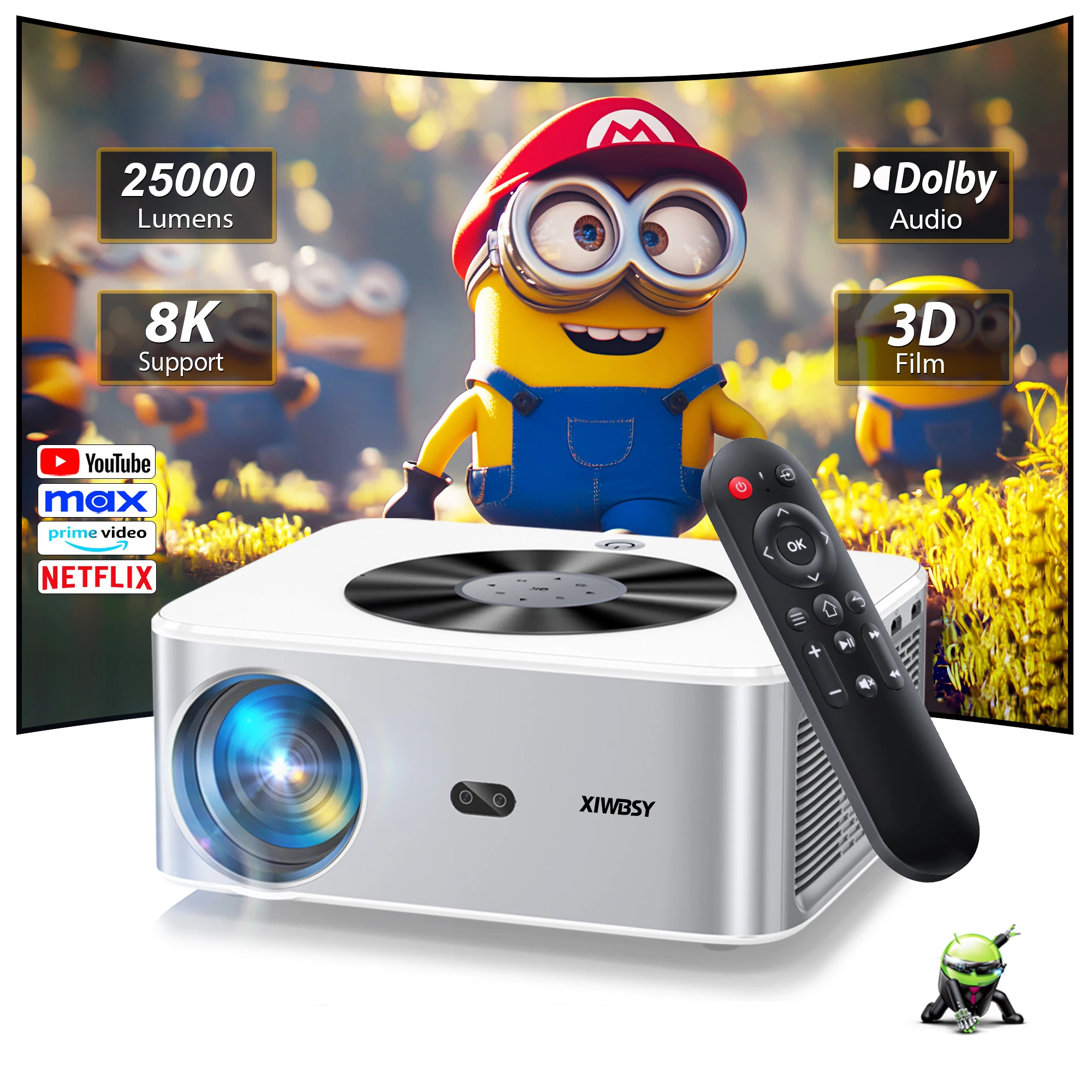 A must-have product! XWBSY 30000Lumens LED Projector 4K WF6