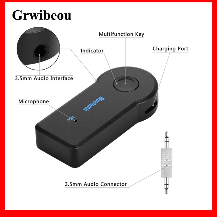 

2 in 1 Bluetooth-compatible 5.0 Wireless Adapter Receiver Transmitter 3.5mm Jack for Car Music Audio A2dp Aux Headphone Reciever