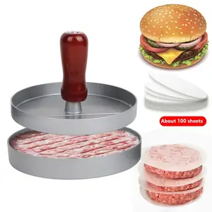 PRESSA STAMPO PER Hamburger Carne Barbecue Panini Alluminio Manico