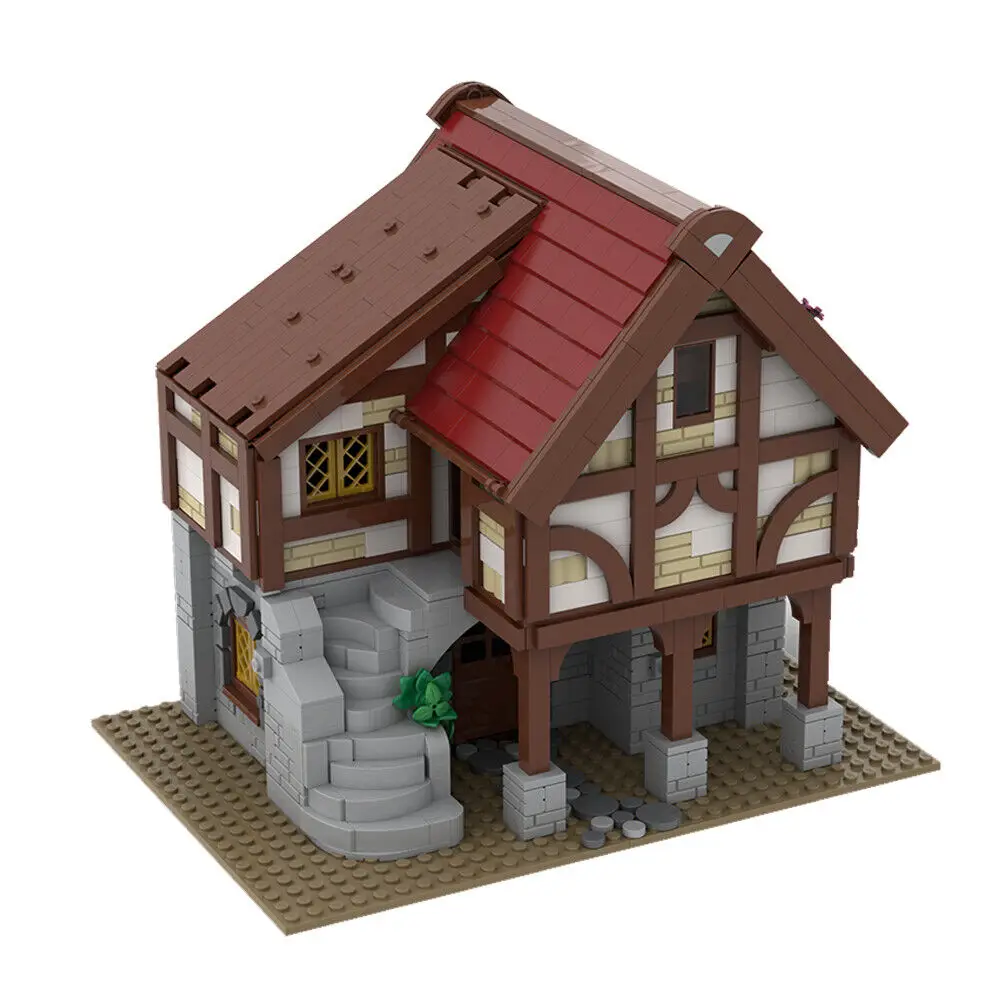 

Medieval House Model with Modular Floors and Roof 1325 Pieces MOC Build