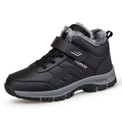 Men's Waterproof Winter Ankle Boots with Warm Plush Lining and Non - Slip Sole - 45 (Black01)