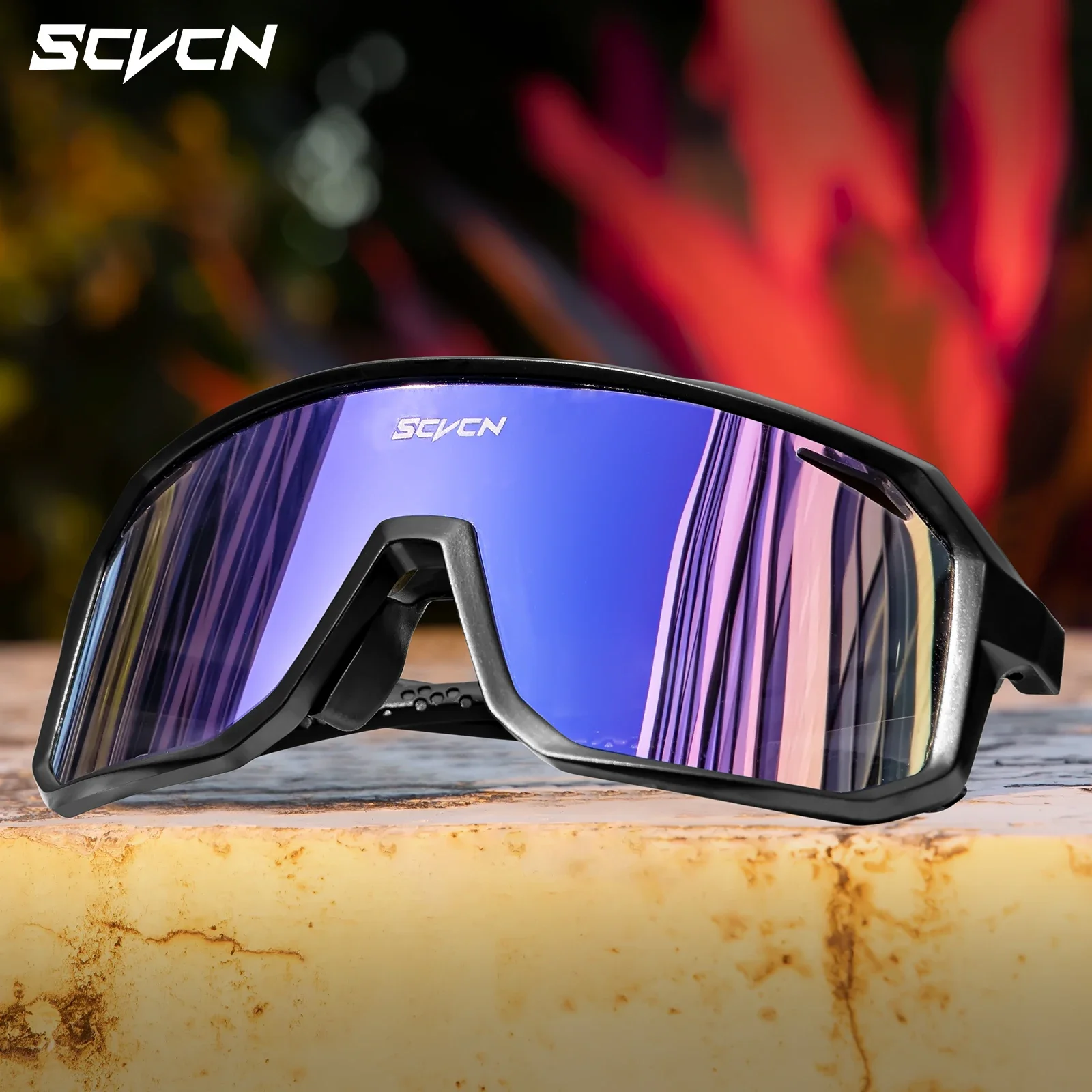 Cycling Sunglasses SCVCN Photochromic Sunglasses Men Mtb Road Bike Glasses Outdoor Sports Mountain Hiking Women Bicycle Cycling UV400 Goggles