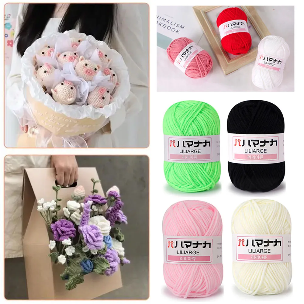 1pcs Knitting Yarn DIY Knit Craft Cotton Yarn Anti-Pilling Soft Milk Cotton Weaving Sweater Blended Crochet Thread