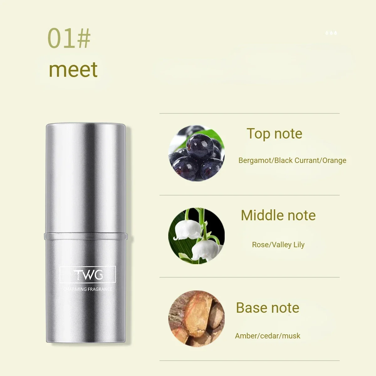 Solid Perfume Stick Female Light Fragrance Lasting Antiperspirant Perfume Stick Student Male and Female Portable Body Balm