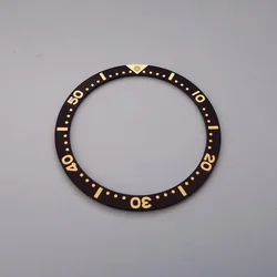 Flat Aluminum Bezel Insert for Diving Watch - Dia 38MM x 31.5MM (Black -Gold)