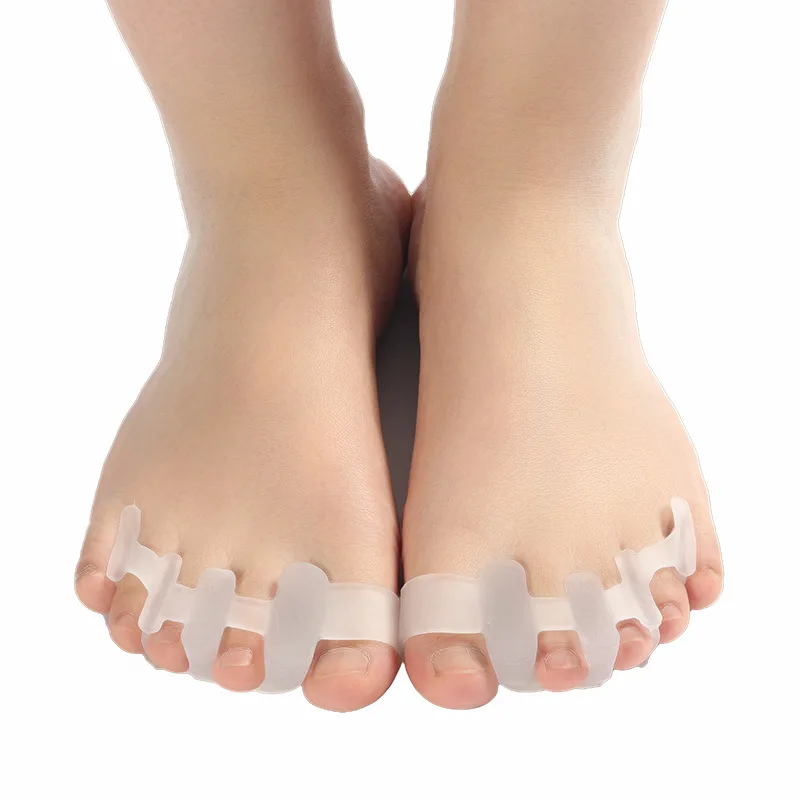 Toe Separators 2Pcs=1Pair Silicone 4 holes Toe Protector Toe Separators Stretchers Straightener Bunion Pain Relief Hallux Corrector