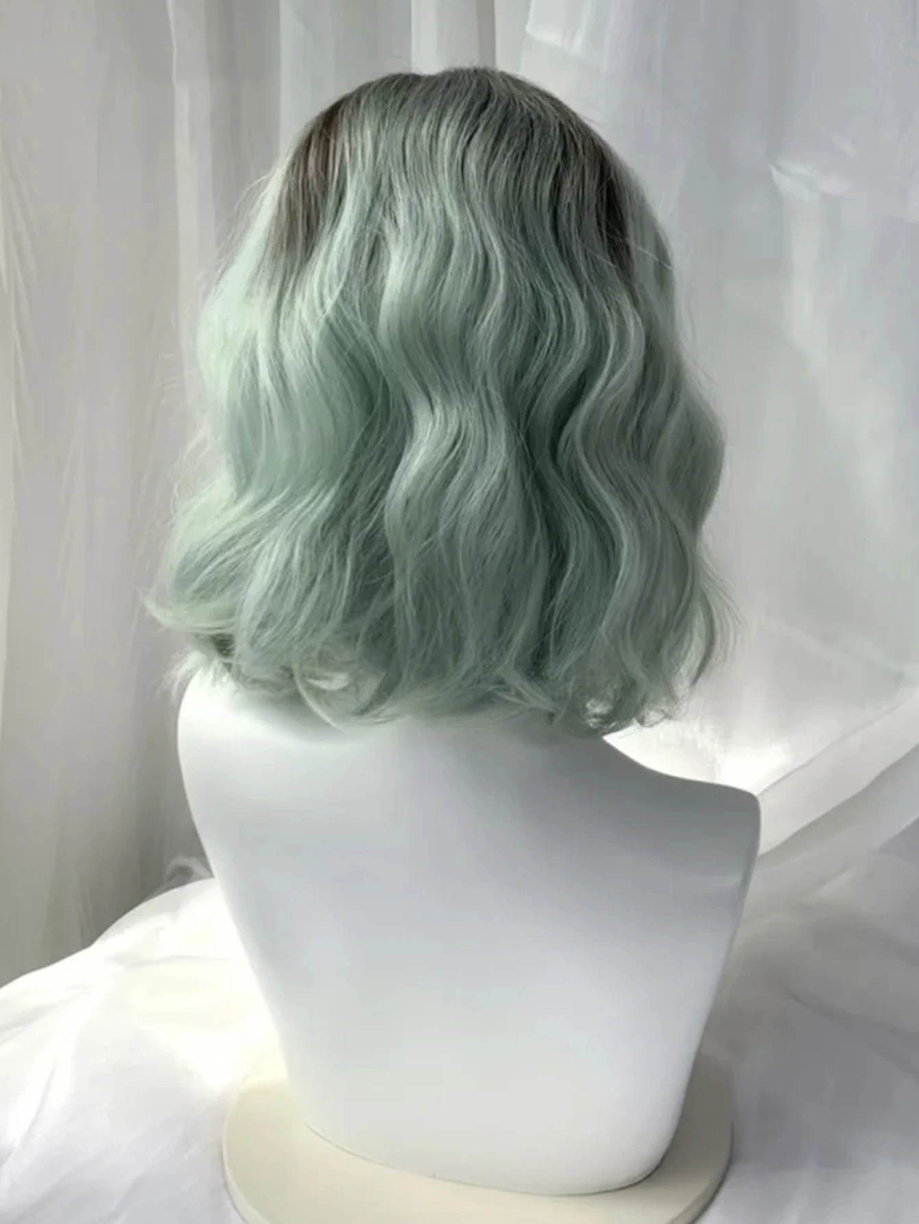 Synthetic Curly Hair Wig Dark Brown Blond Color For Women