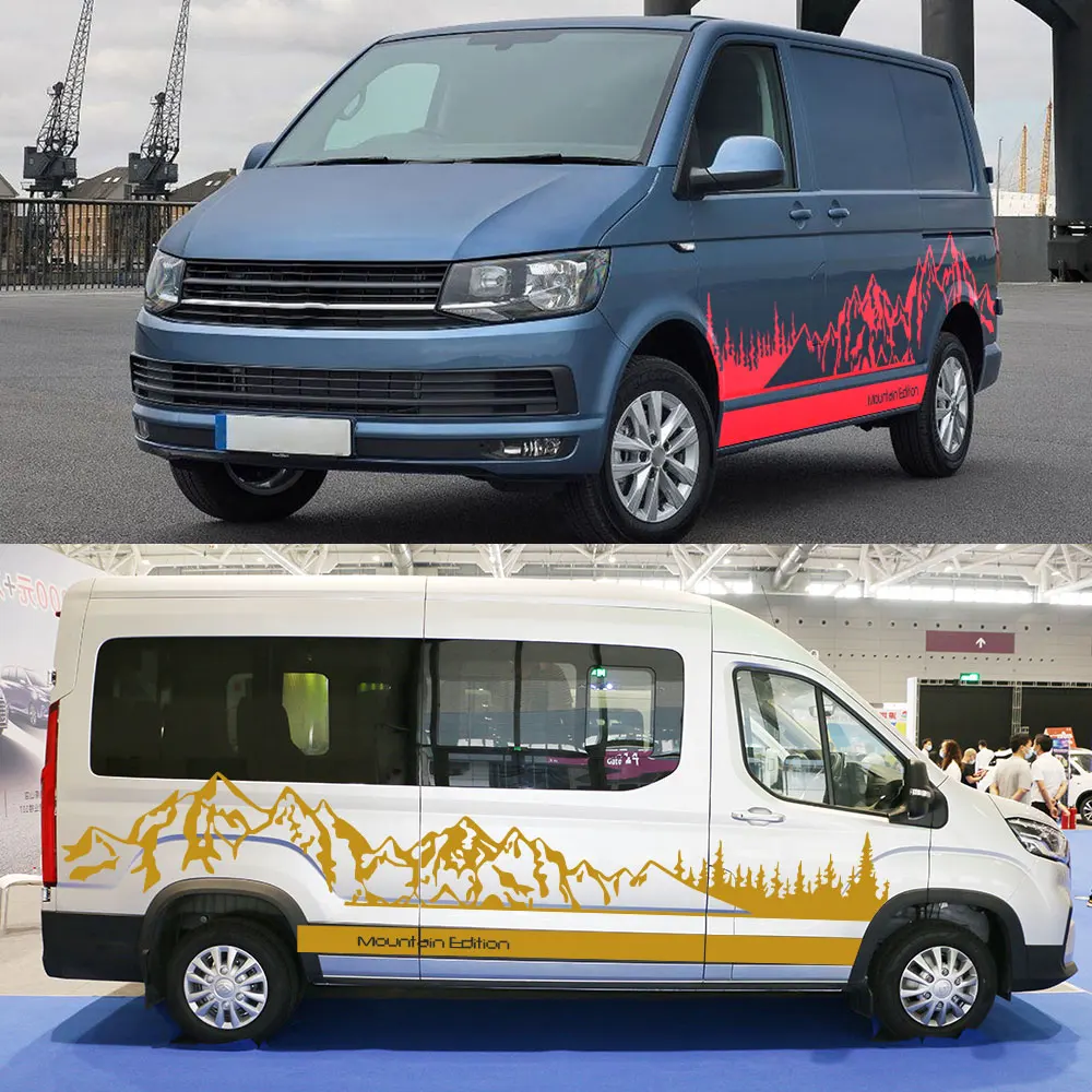 Set of 4 Versatile Car Stickers - Stylish Camper Van and Motorhome DIY Decals