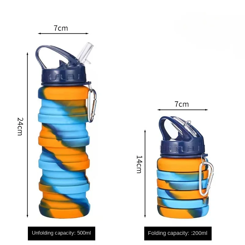 Borraccia Pieghevole, In Silicone Inodore, Senza BPA, A Prova Di