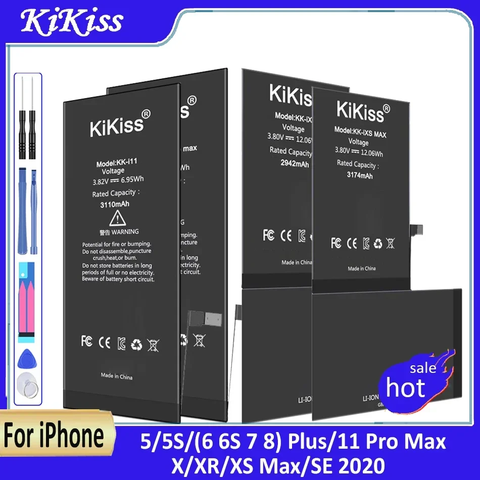 Batteria Per Iphone 11 Pro Max Se 6 7 8 6S Plus 5 5S Bateria Per Iphone X Xr Xs Max Per Iphone5 Iphone6S Telefono Batteria Strumenti Gratuiti