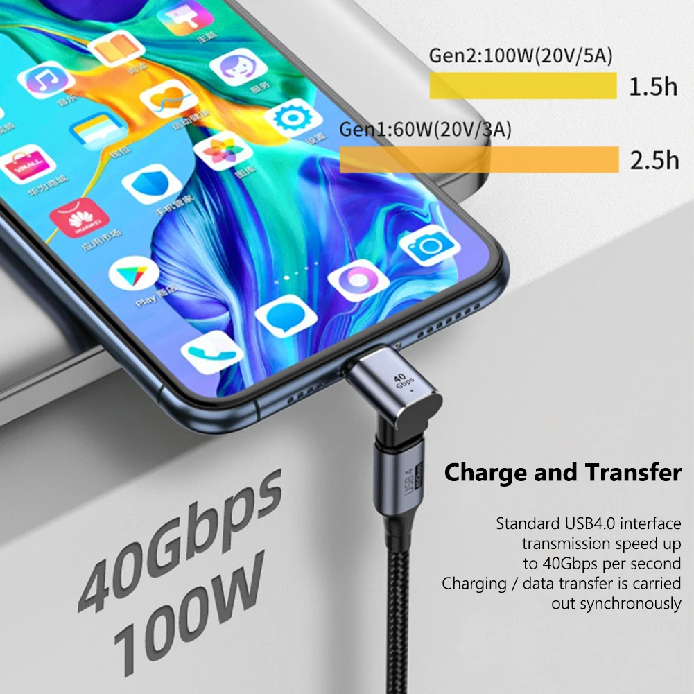 Pd 100w Fast Data Transfer Aluminum Alloy Usb4.0 40gbps Data Transmission Connector High-speed Support 8k 60hz for Thunderbolt 4