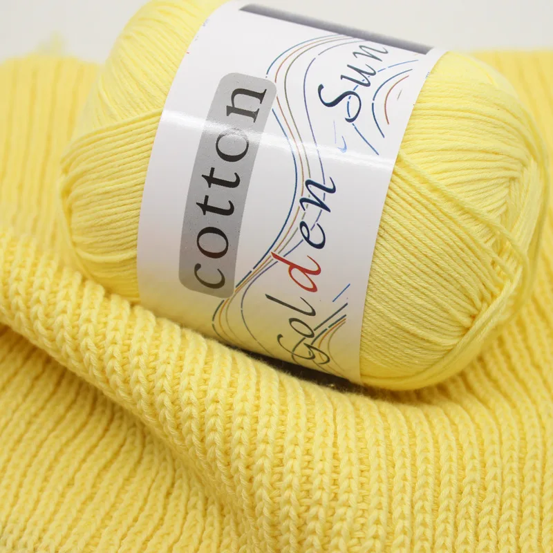 1Pcs 50g Natural 100% Cotton Soft Baby Knitting Yarn Anti-Pilling for Hand Knitting Crochet Yarn 4