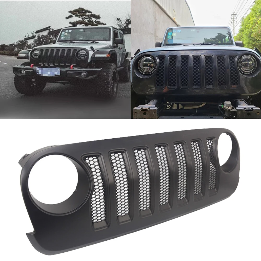 

Grill Cover Front Grid Grille Overlay Mesh Insert For Jeep Wrangler JK JKU 2007 2008 2009 2010 2011 2012 2013 2014 2015-2017