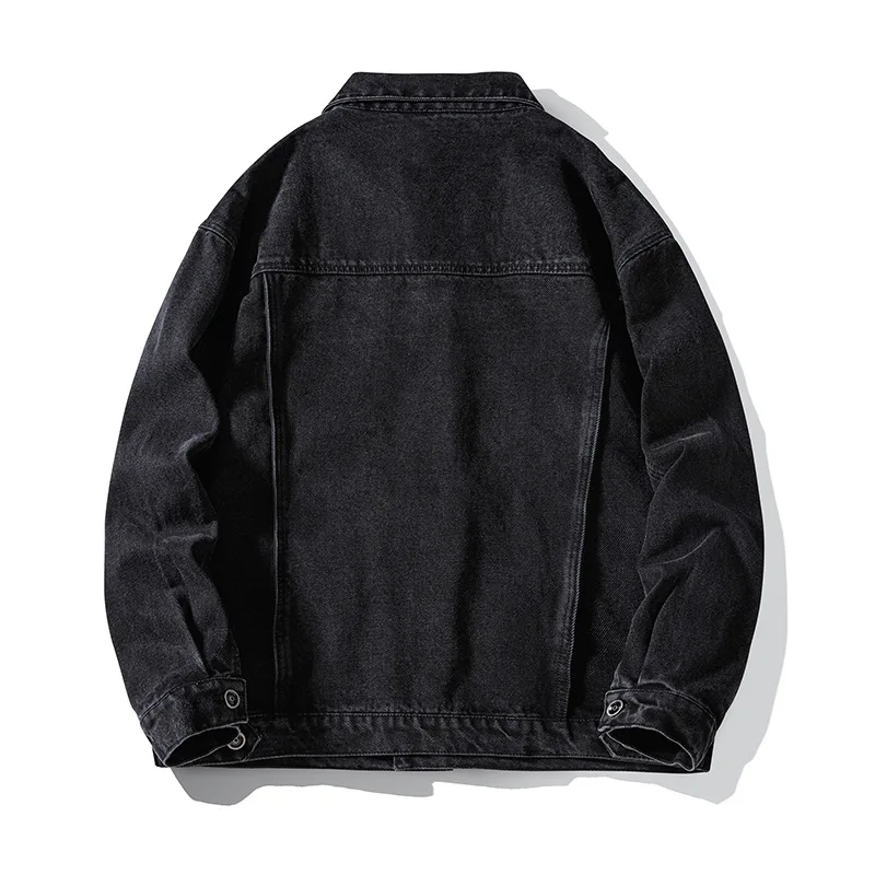 Denim Jacket Men's Spring and Autumn American Style Retro Trend Heavy Tooling Loose Casual Denim Jacket